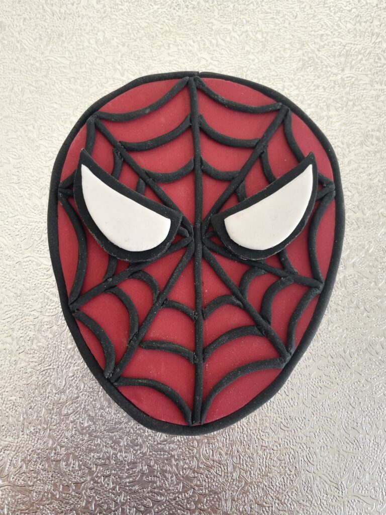 Handmade fondant Spiderman mask