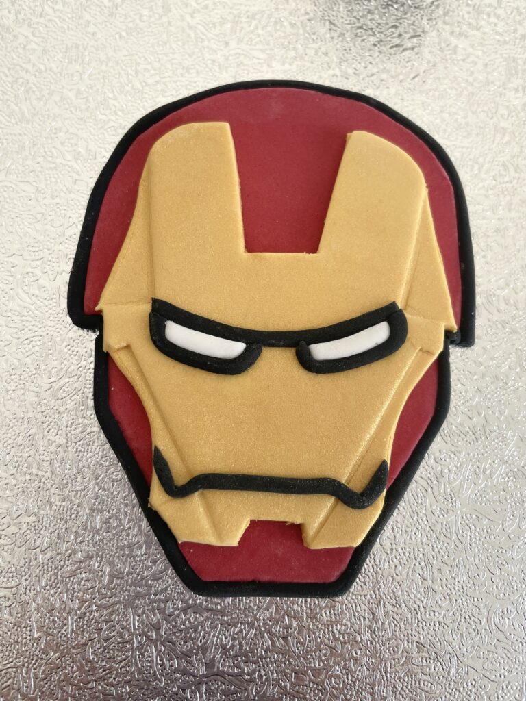 Handmade fondant Ironman mask