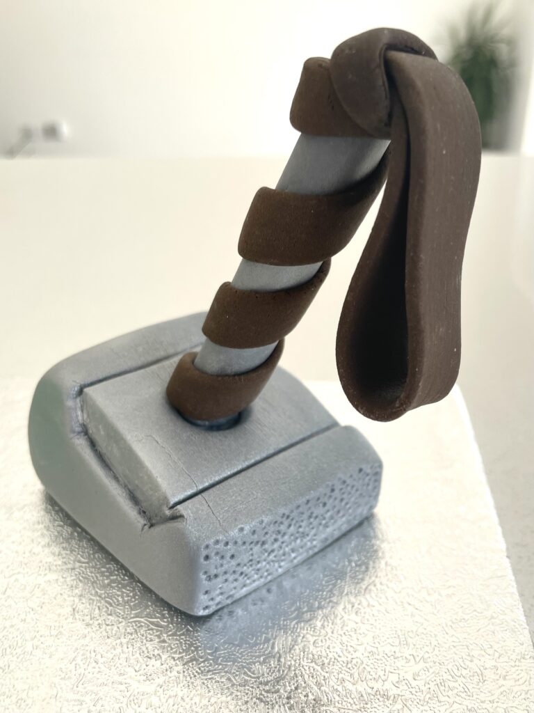 Handmade fondant Thor hammer